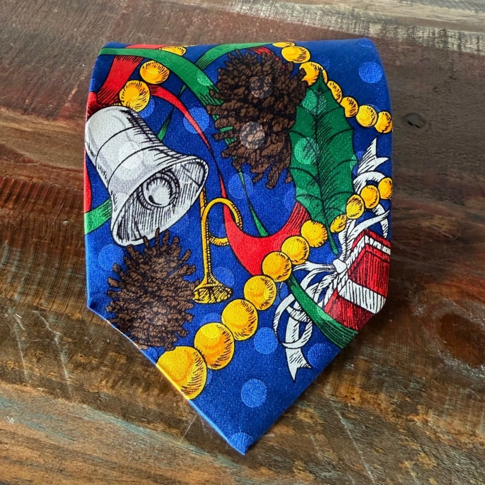 Keith Daniels Ties In Disguise Men's‎ Christmas Novelty Tie 100% Silk 57"L x 4"W